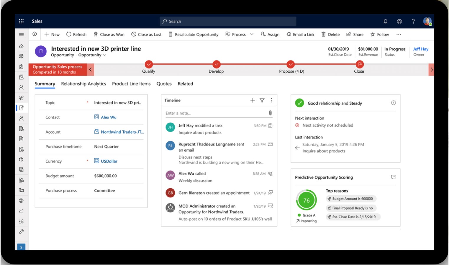 Microsoft Dynamics 365 screenshot
